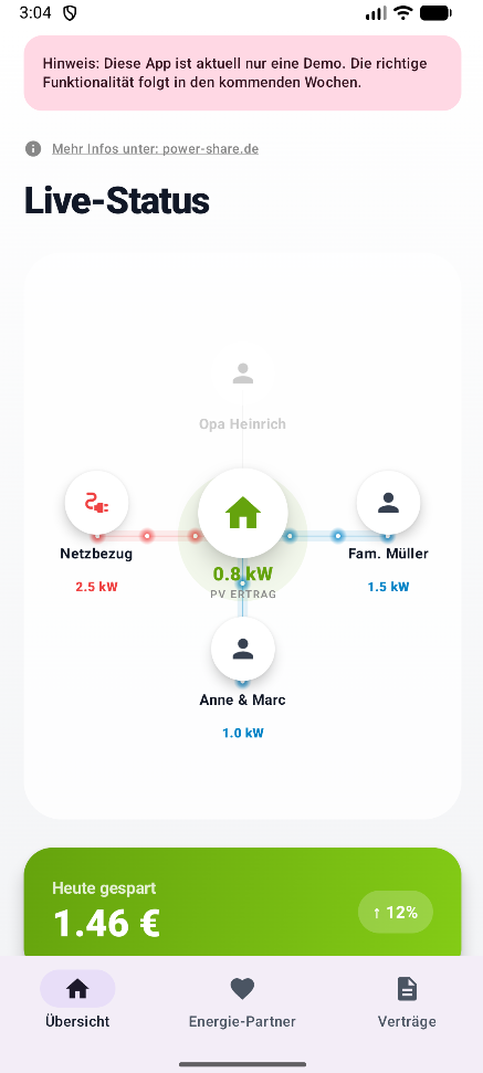 PowerSharing App Screenshot